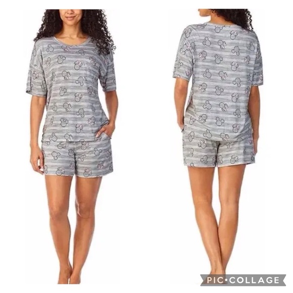 Disney 2-Pc Mickey & Minnie Pajama Shorts Set - Picture 2 of 6